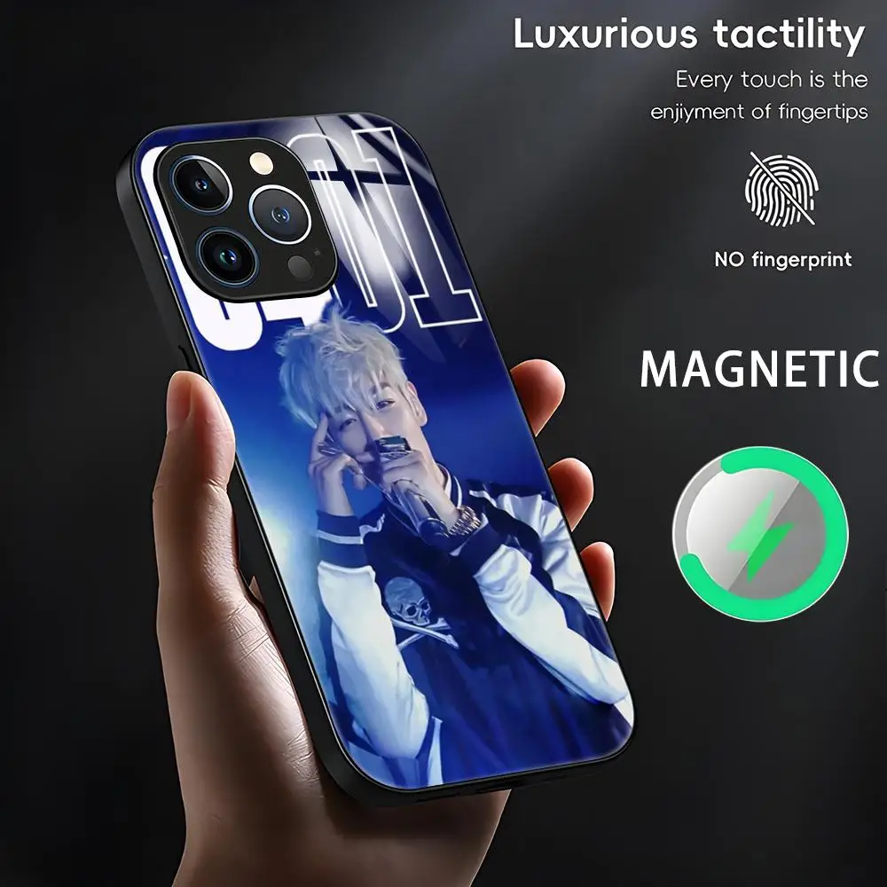 K-Pop TOP Choi Seung Hyun ins Phone Case For iPhone 16 15 14 13 12 11 X XR XS 8 Plus Mini Pro Max Glass Magnetic Phone Case