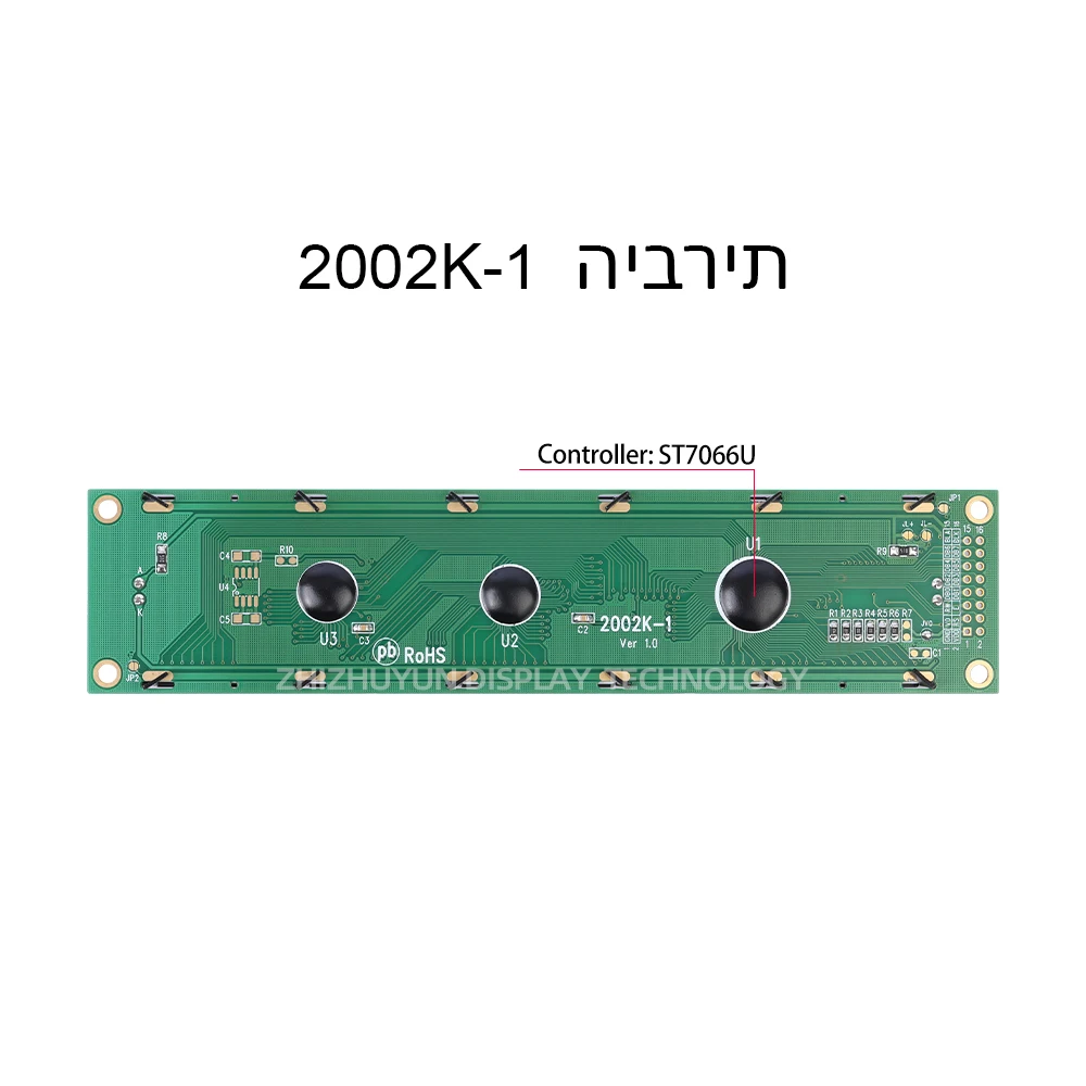 2002k-1 hebräisch hochwertiger LCD-Bildschirm eisblau 3,3 V/5V Streifen großer Bildschirm Aussehen * 40mm lcm Bildschirm