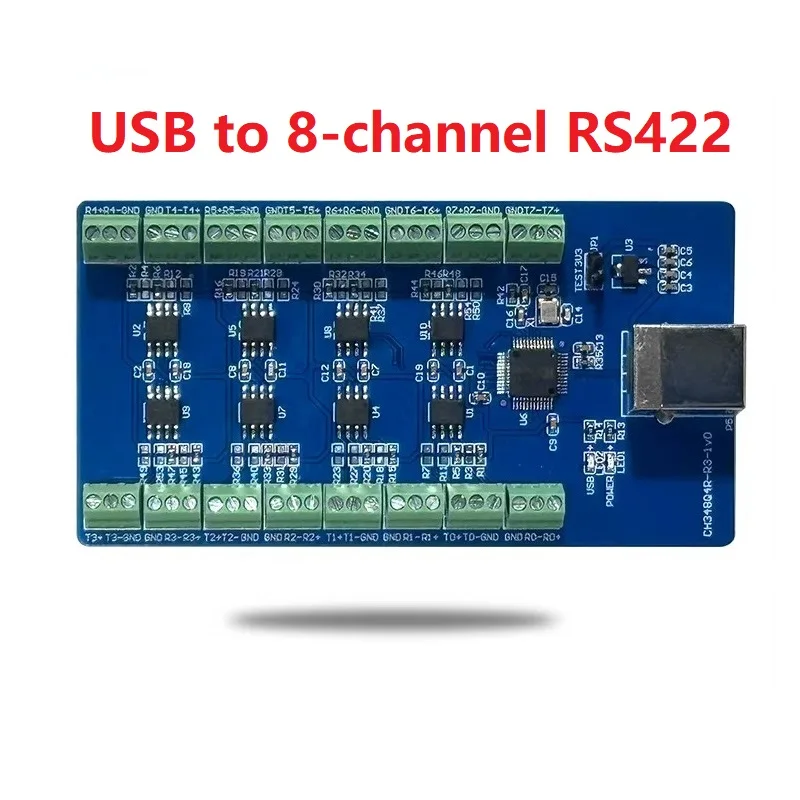 

USB to 8-Channel RS422 UART Adapter Board with High-Speed CH348Q Controller Chip