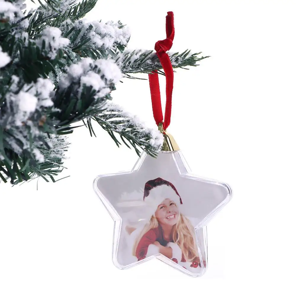 Five-star DIY with Hanging String Crafts Home Decor Transparent Ball New Year Gifts Christmas Tree Ornaments Photo Frame