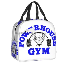 Powerhouse Gym Logo Portable Lunch Boxes Women Waterproof Bodybuilding Fitness Thermal Cooler Food Insulated Lunch Bag