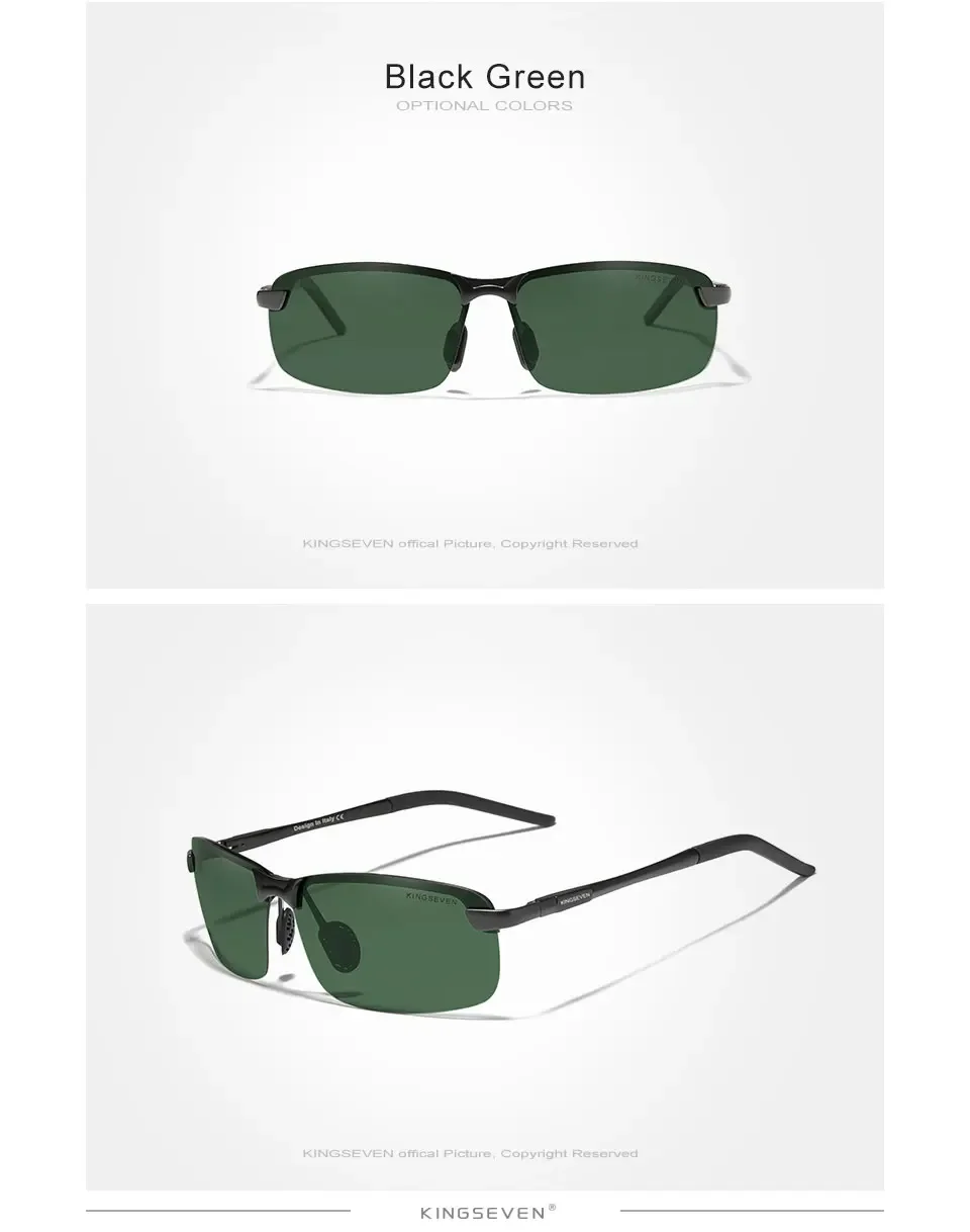 KINGSEVEN Marke Upgrade männer Aluminium Sonnenbrille Hohe Qualität Polarisierte Randlose Einfache Outdoor Sport Brillen – Detail 7