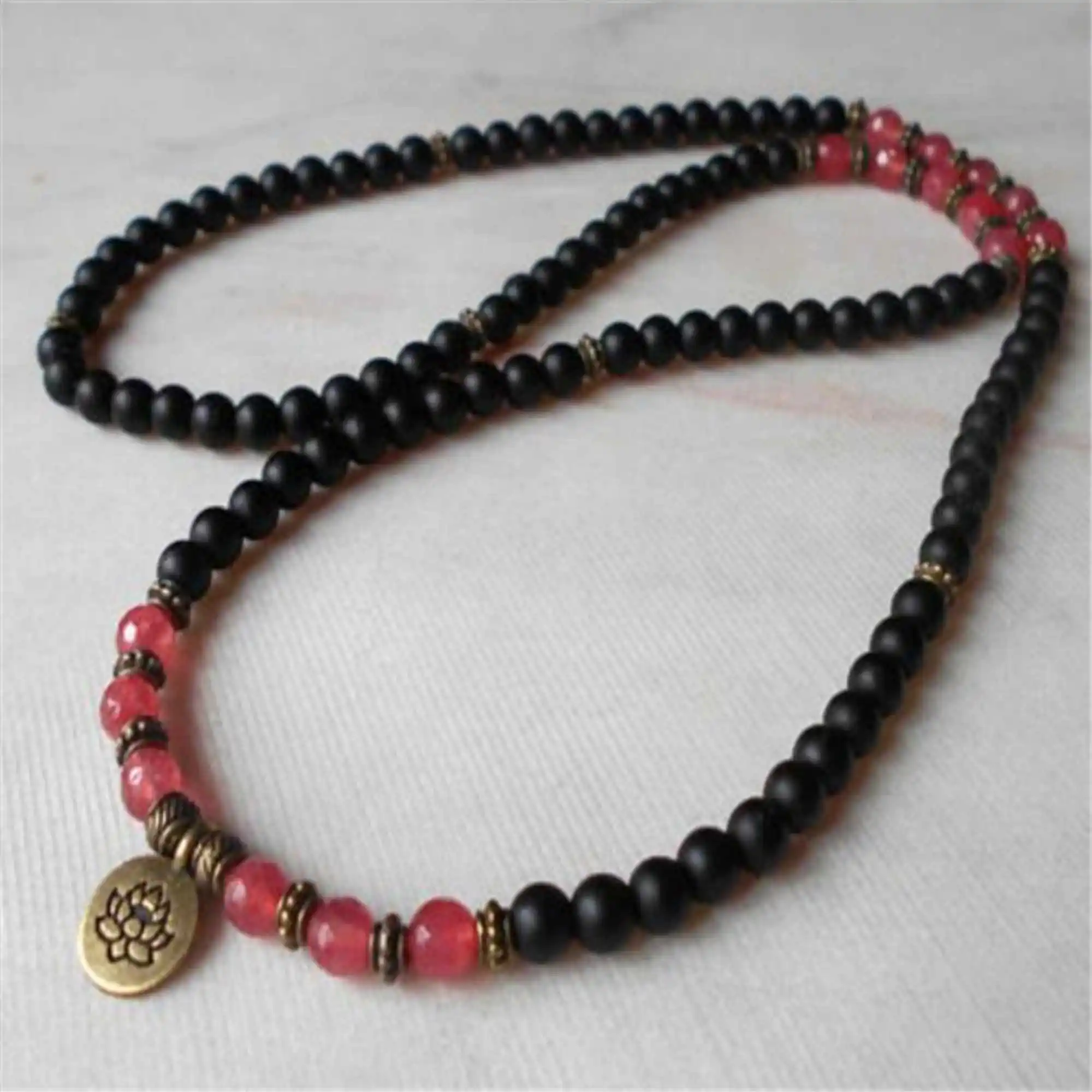 8mm Frosted Obsidian Red Agate Bracelet 108 Beads Sutra Monk Lucky Handmade Health Fragrant Cuff Energy Prayer