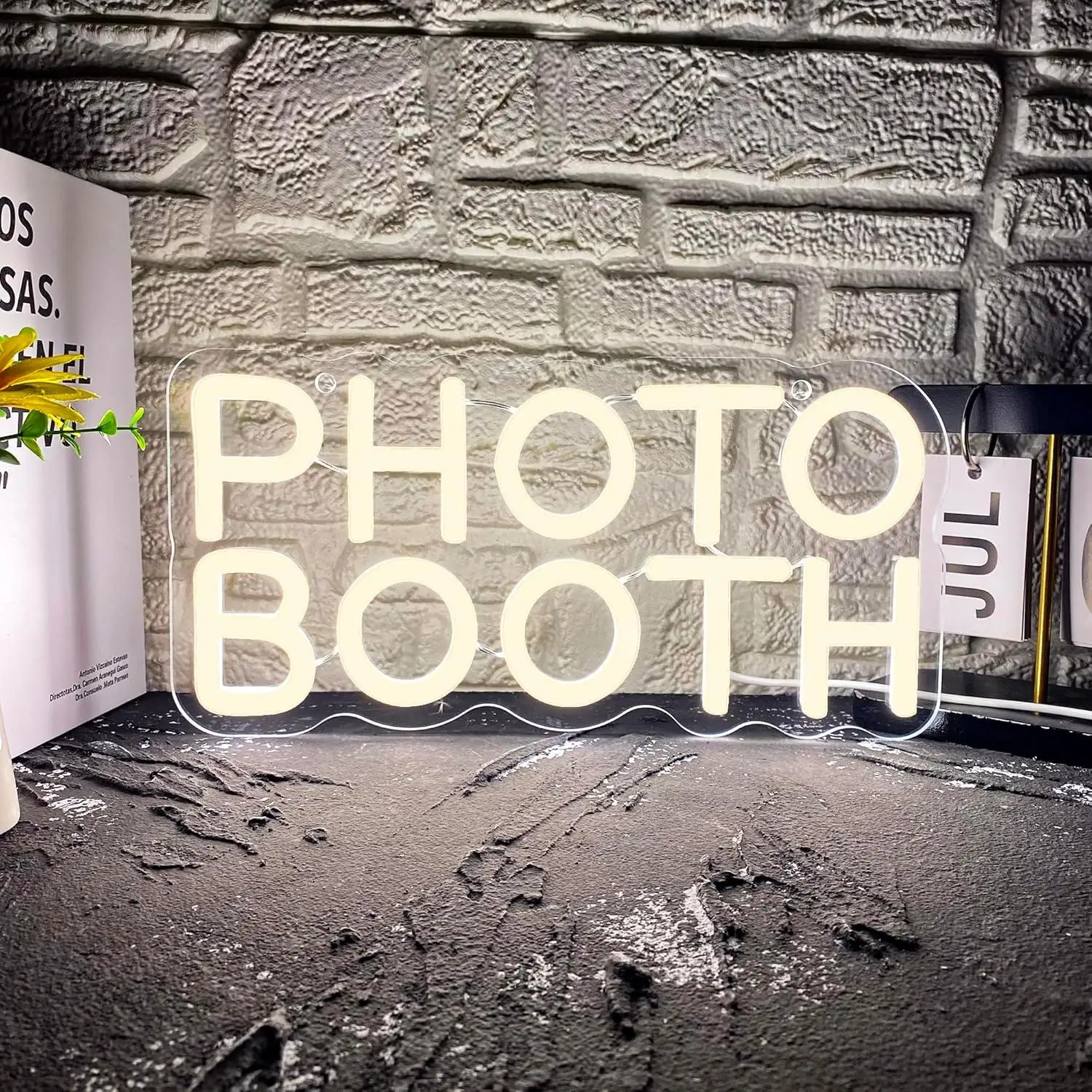 Photo Booth Neon Sign Dimmable Sign Led Neon Light for Photography Bedroom Wedding Engagement Party Reception Decoration Gifts
