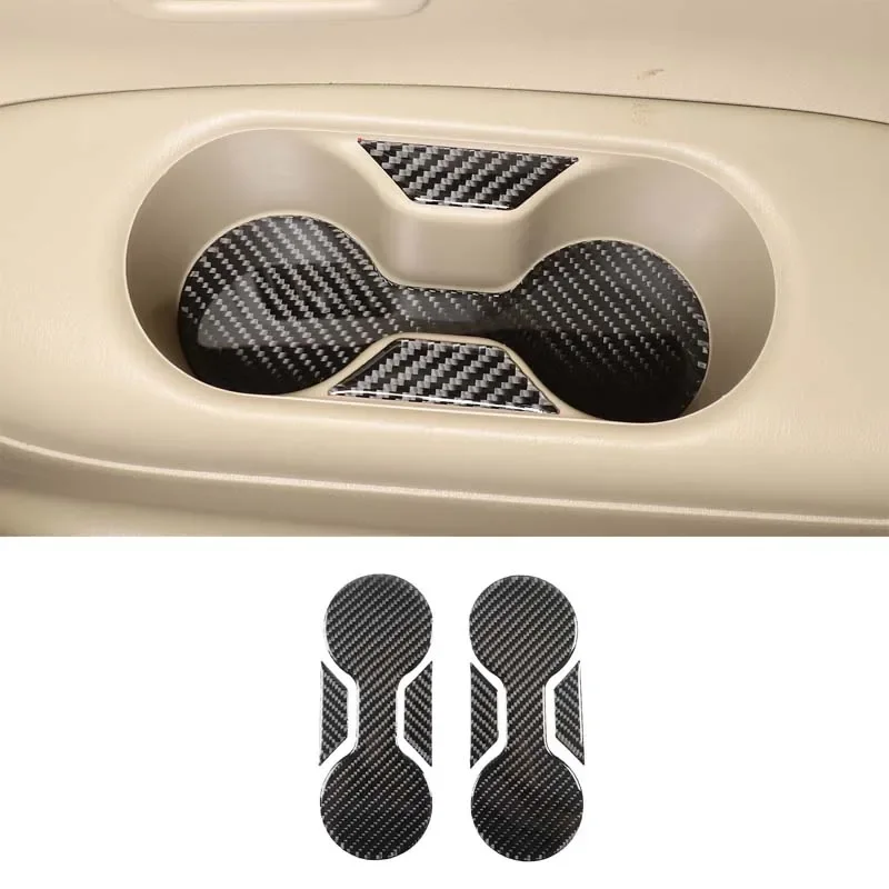 

For 2013-2018 Nissan Pathfinder Soft Carbon Fiber Car Third Drain Cup Holder Groove Mat Sticker Car Interior Accessories 6Pcs