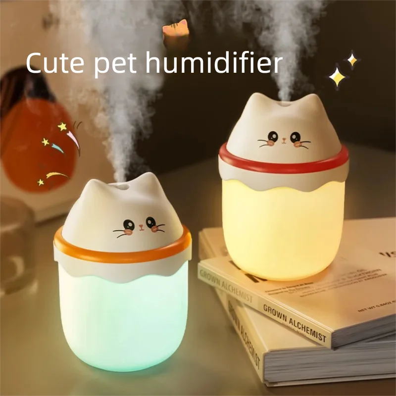 Umidificador de animais de estimação fofo doméstico pequeno medidor de hidratação de ar quarto luz noturna purificador de ar do carro