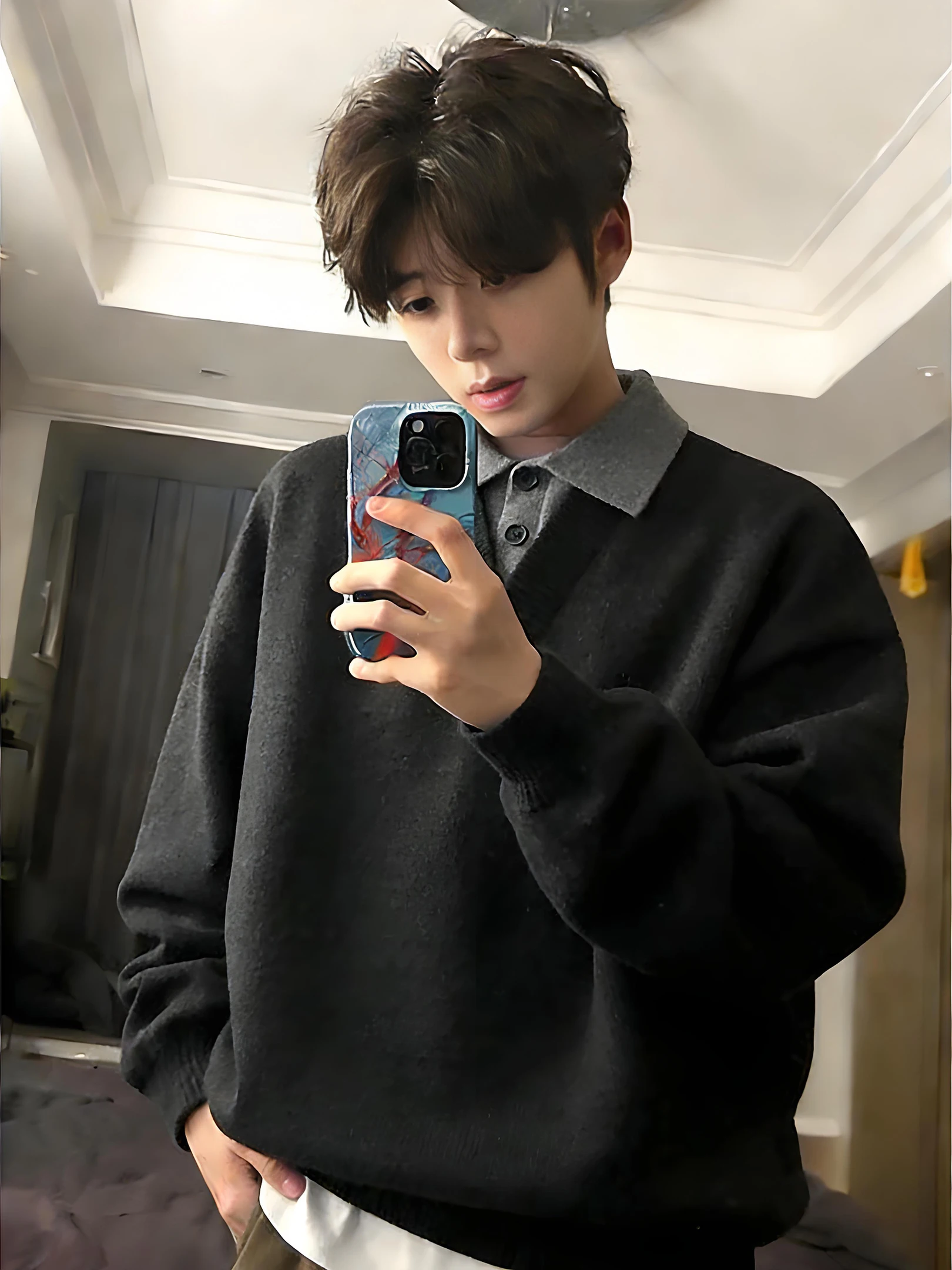 

Old Money Sle Men's Ne Knitwear Casual Inner Wear Autumn Winter Lazy Sle Sweater Middle Thin Warmth for Daily...