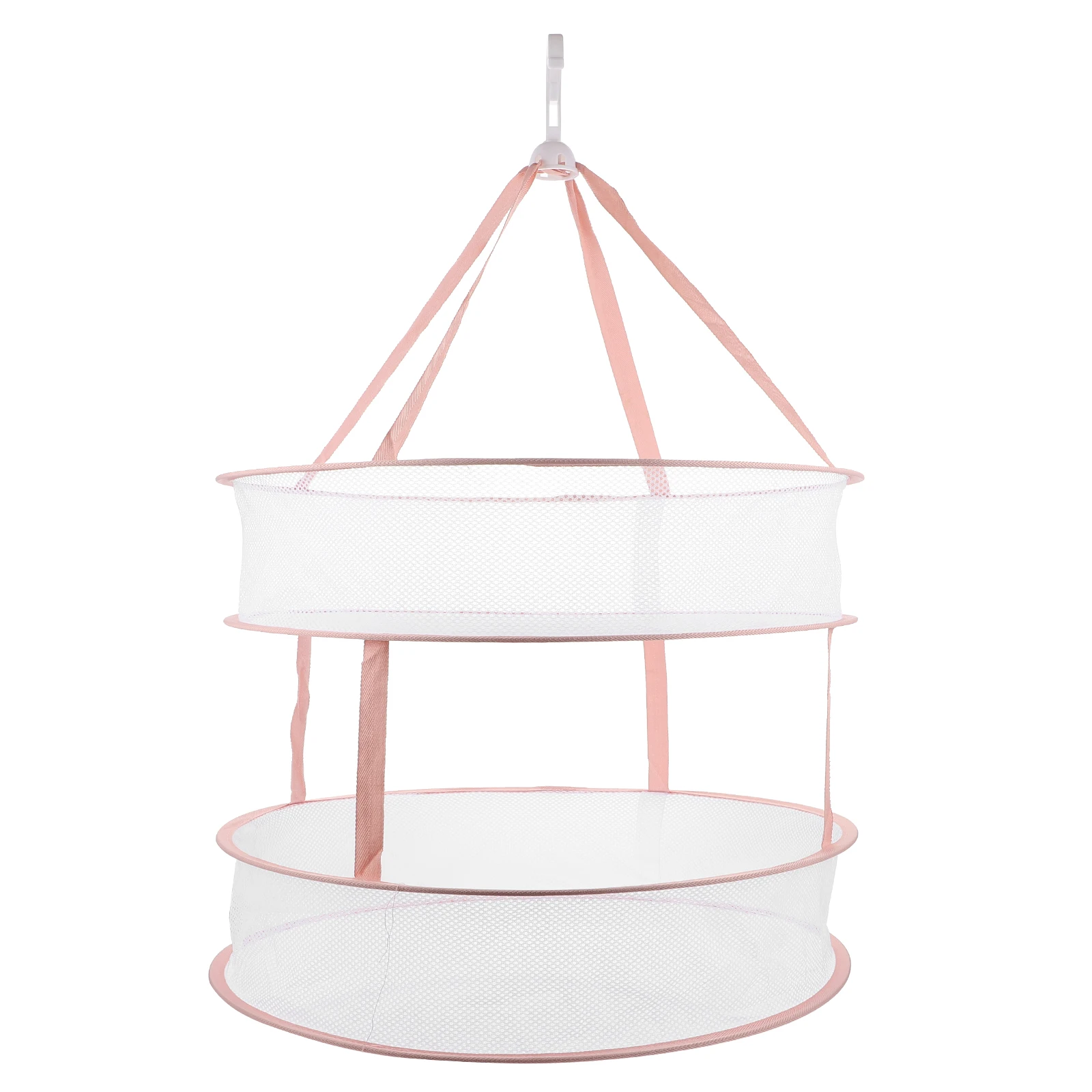

Laundry Drying Basket Blue Container Hanging Net Folding Clothes Racks Tool Home Storage Dual Layer Lightweight Easy Install