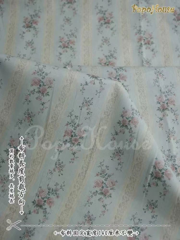 150x50 سنتيمتر أنيقة الوردي الأزرق الفرنسي روز جدار صغير الأزهار نسيج القطن لفساتين JK الملابس الخياطة القماش