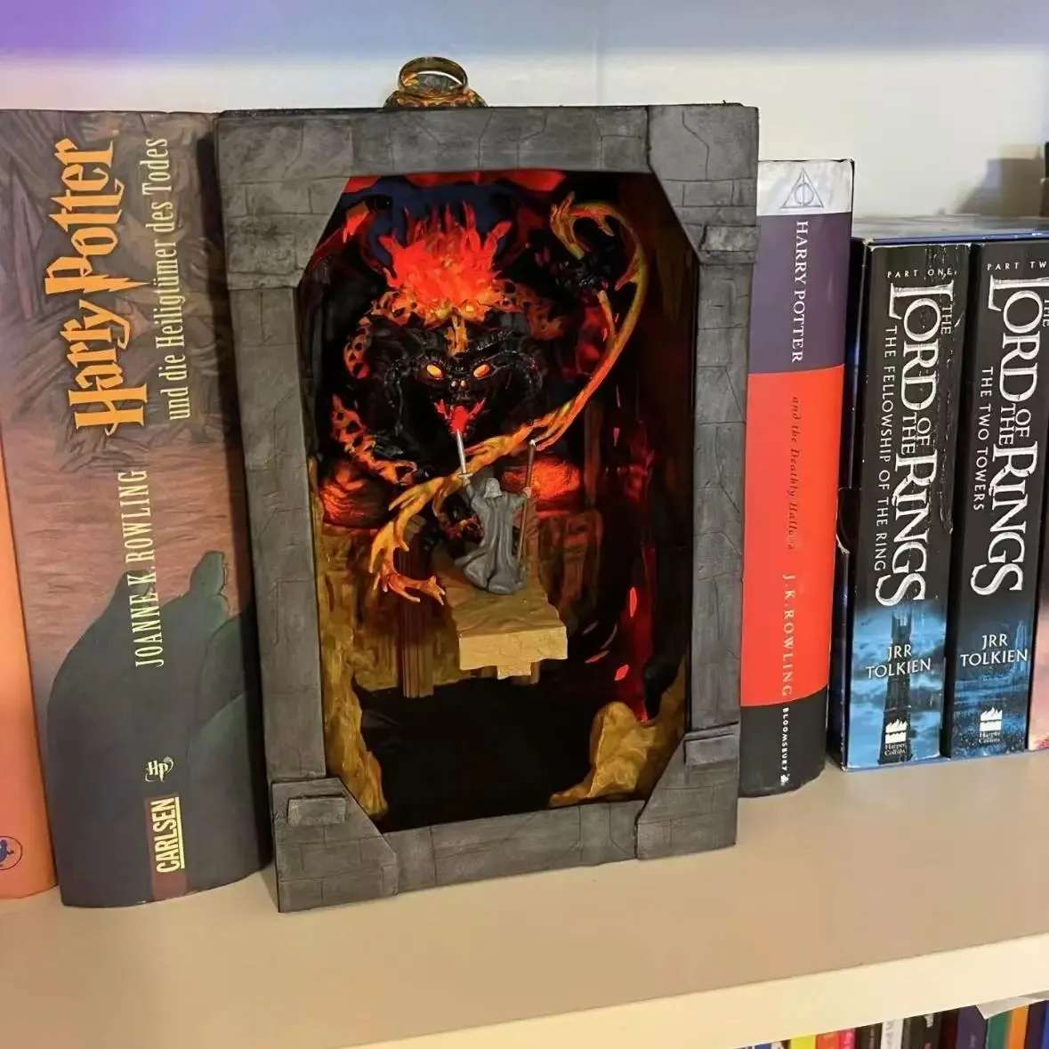 MINISO FIT 10367 Balrogs Book Nook Model Building Blocks Creative Bricks Home Decoration Toys For Kids Christmas Birthday Gifts