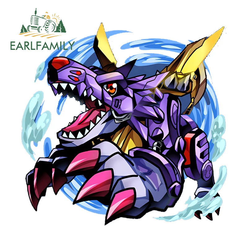 EARLFAMILY 13 см X 12,9 см металлический Garurumon аниме креативная Фотографическая наклейка на багажник с защитой от царапин EARLFAMILY 13 см X 12,9 см металлический Garurumon аниме креативная Фотографическая наклейка на багажник с защитой от царапин