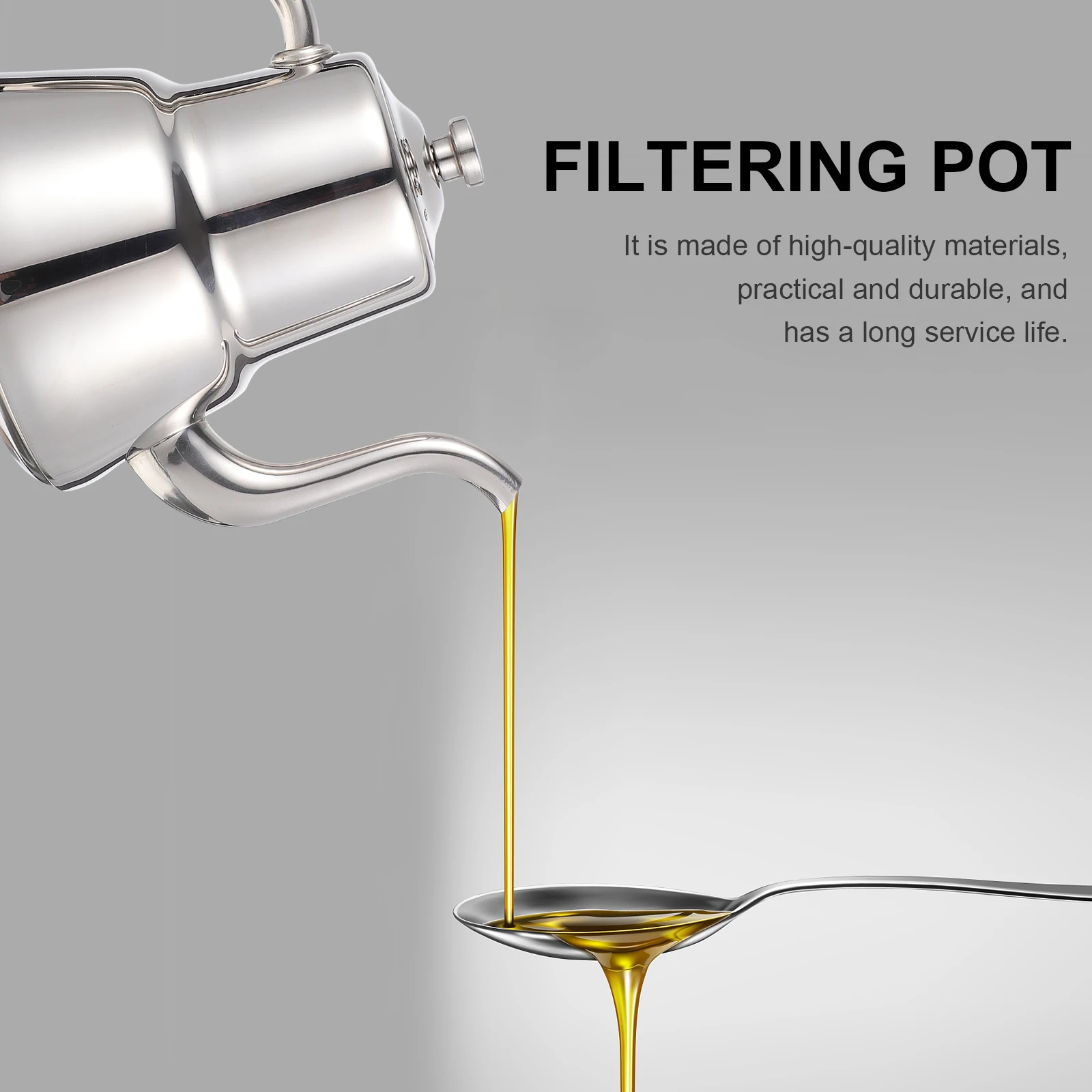 

Tea Pots Teapot with Filter Stainless Steel Kettle Heating Stovetop Silver Metal Coffee Strainer