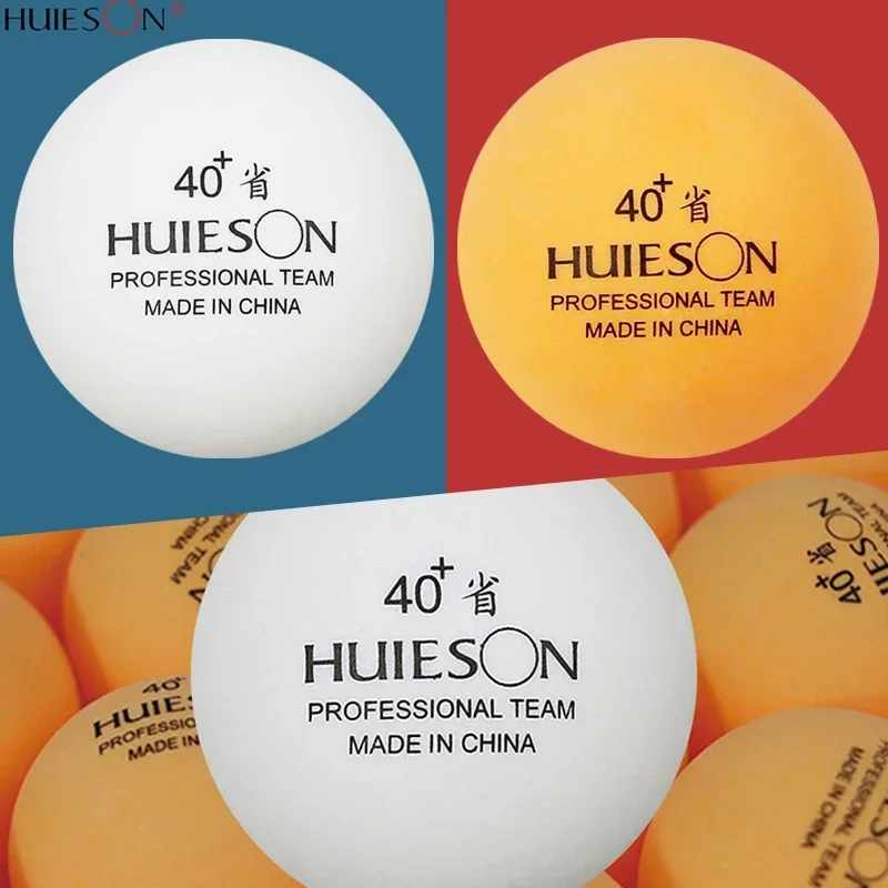 50/100pcs HUIESON Table Tennis Balls New 40+ ABS Plastic Durable Ping Pong Ball for Professional Team Serve Machine Training