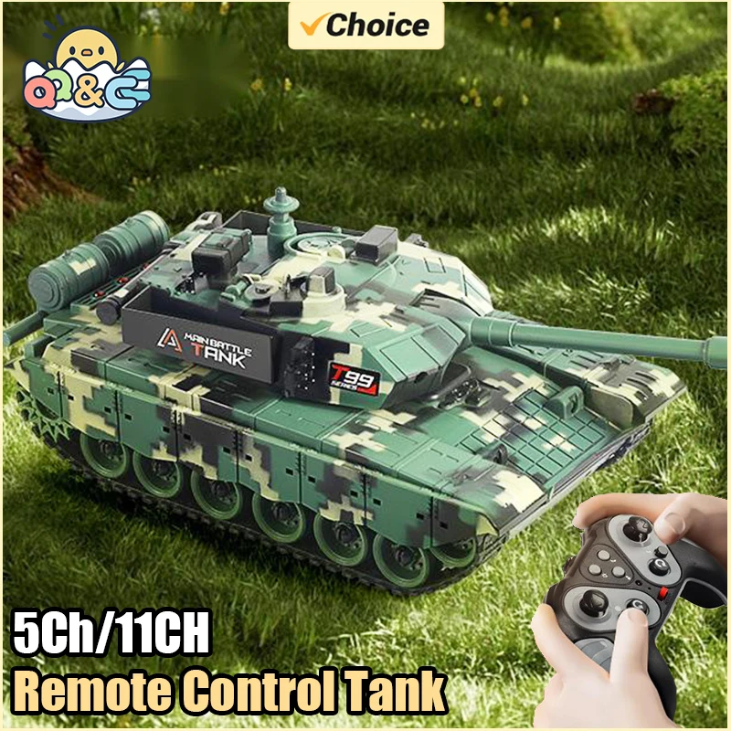 

5Ch/11CH Tracked Remote Control Tank RC Car Toy with Sound Light Radio-Control Clawer Vehicle Children Electric Toys Boys Gifts