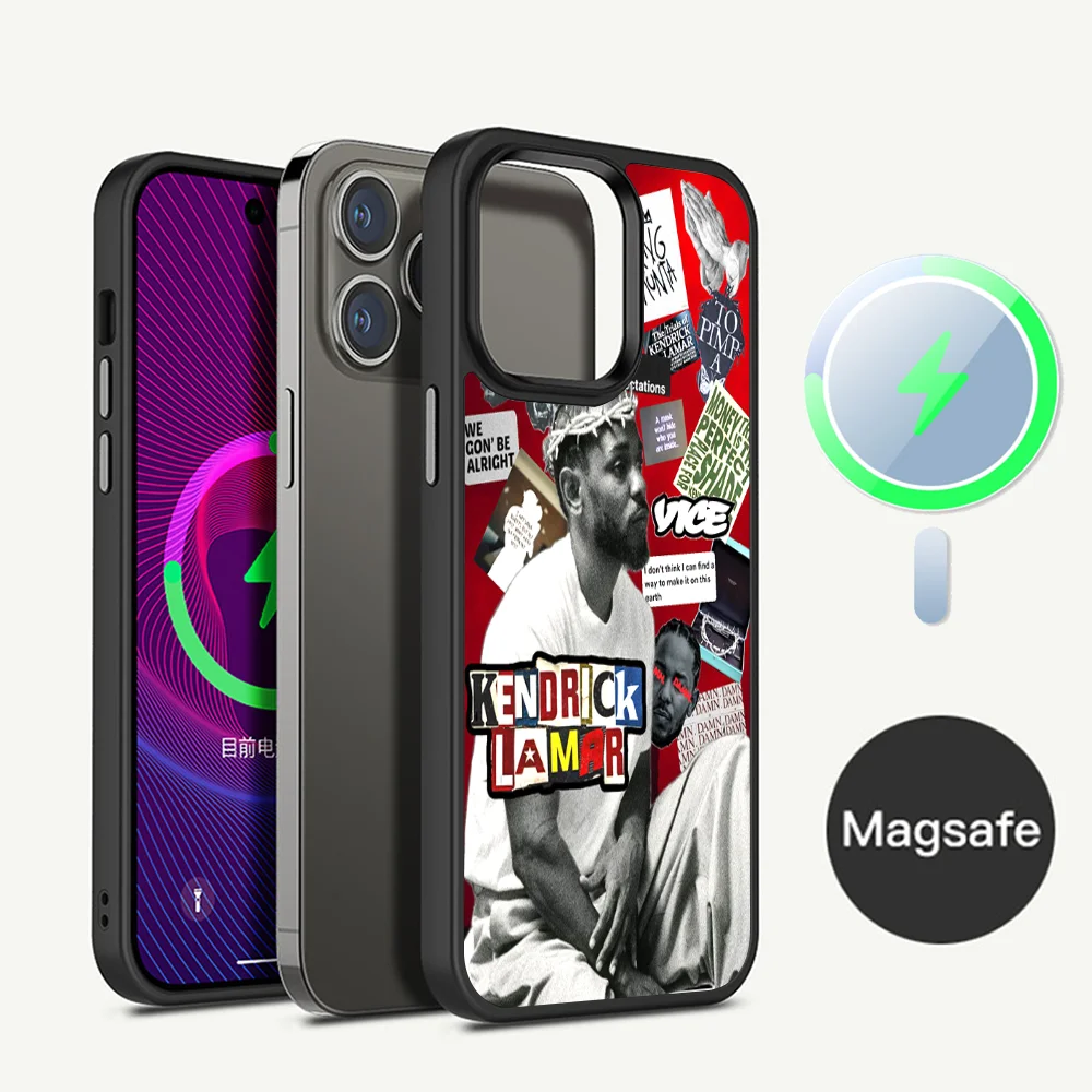 Rapper K-Kendrick L-Lamar Phone Case Magesafe Magnetic Wireless Charge Case For iPhone 16 11 12 13 14 15 Pro Max Plus Mini