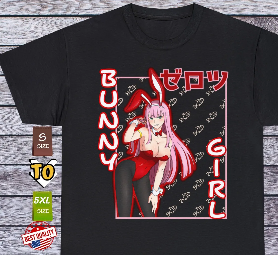 Zero Two Shirt Bunny Girl  Darling in Franxx Ecchi Anime Tee Manga Cosplay