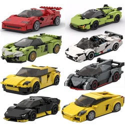 MOC Speed Champions Technical Car Lamborghinis Countachs Huracans Aventadors Gallardos Supercar Sets Building Blocks Kid Toys