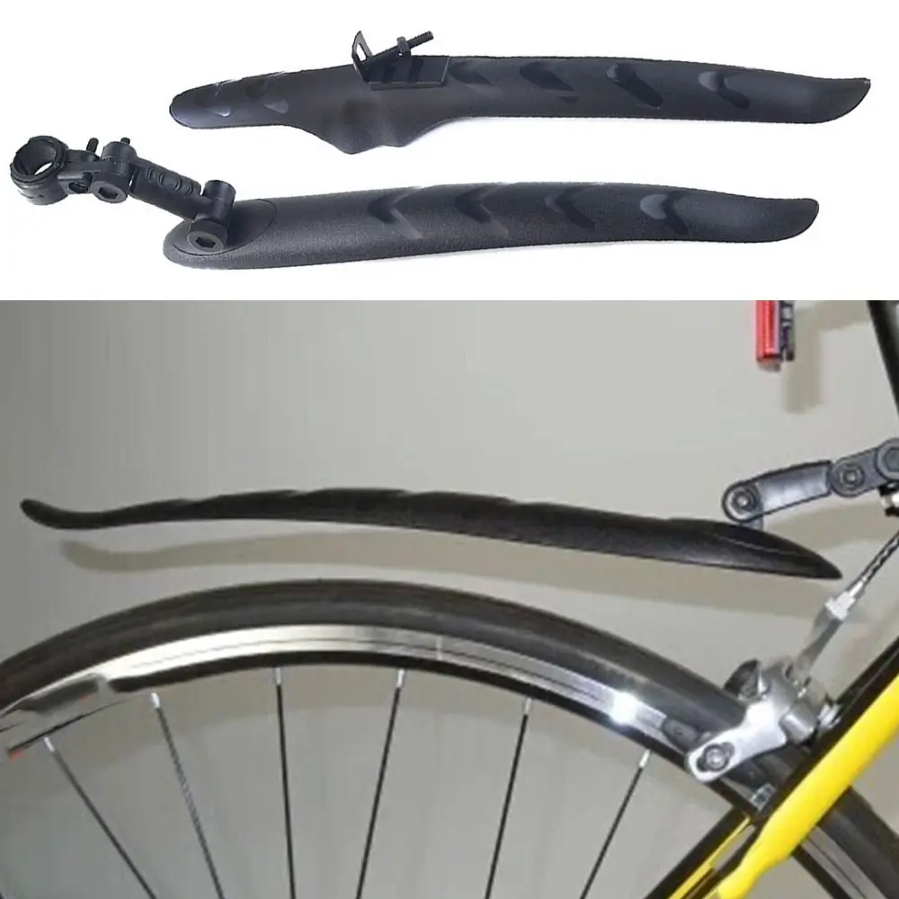 Durable Black Bicycle Mudguard Front Rear Bicycle Parts Bike Wings Plastic Accessories Road Bike Mud