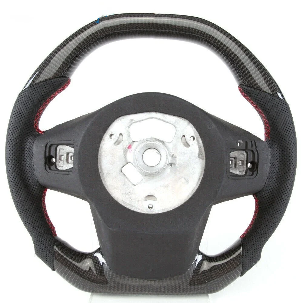 Volante plano de fibra de carbono Real, cuero perforado para Toyota GR Supra A90 Mk5 2020 + Sport Racing, 100% probado bien