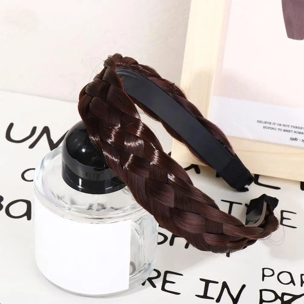 Braid Wash Face Headband Twist Braided Non-slip Head Hoop Korean Style Headwear Female Hairbands Wide Hair Hoop Wig Headband 2