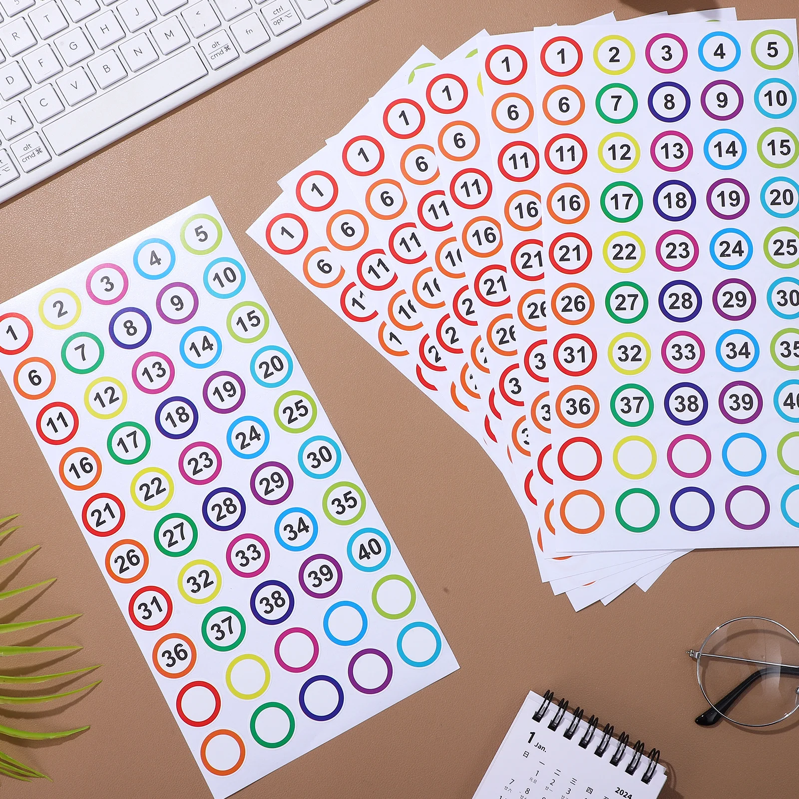 

50 Sheets 1-40 Adhesive Number Stickers Bold Clear for Document Categorization Sticker Numbers Number Stickers
