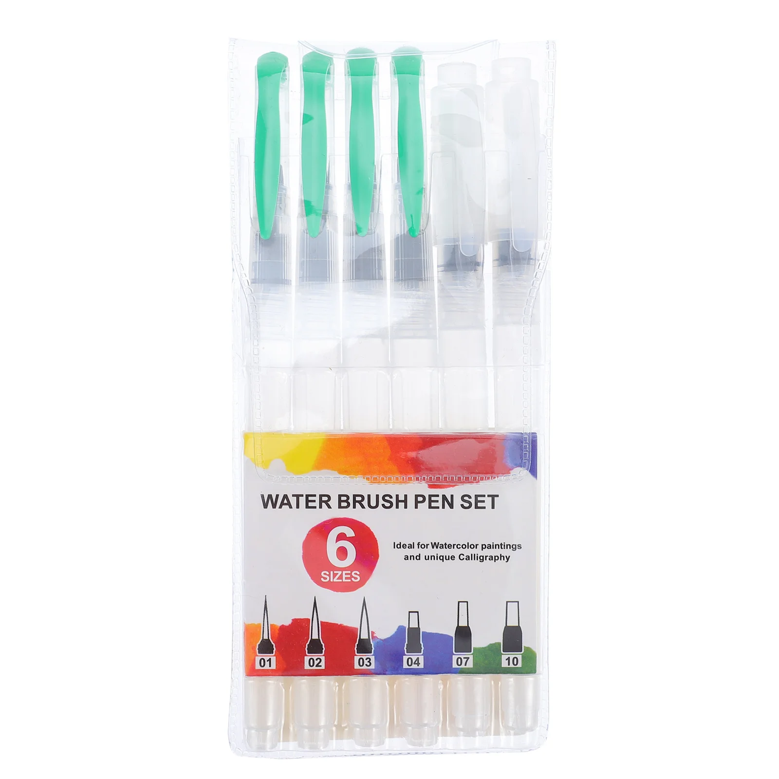

6pcs Water Storage Calligraphy Pen Student Watercolor Brushes Durable Nylon Tips Fine Line Drawing Coloring Painting Pencil