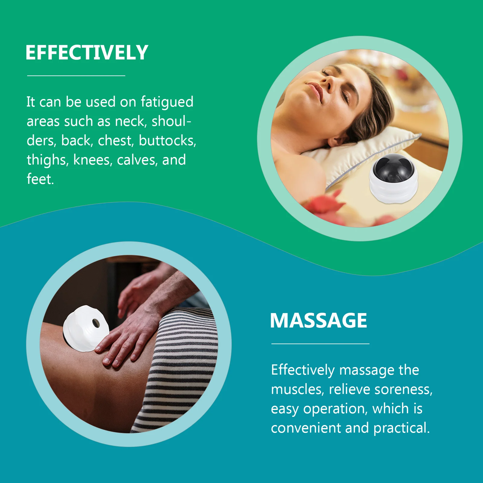 كرة صغيرة محمولة باليد للجسم والوجه ومدلك دوار لاسترخاء العضلات أداة محمولة لتخفيف التعب