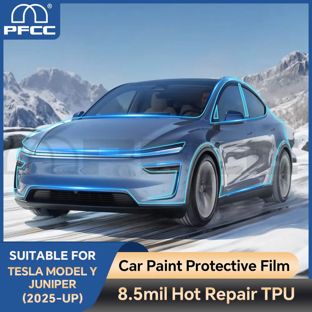 طبقة حماية الطلاء المسبق لـ Tesla Model Y Juniper 2024 2025 8.5thick Car Clear TPU PPF Kit ملصق اكسسوارات السيارات ملصق مائي #2