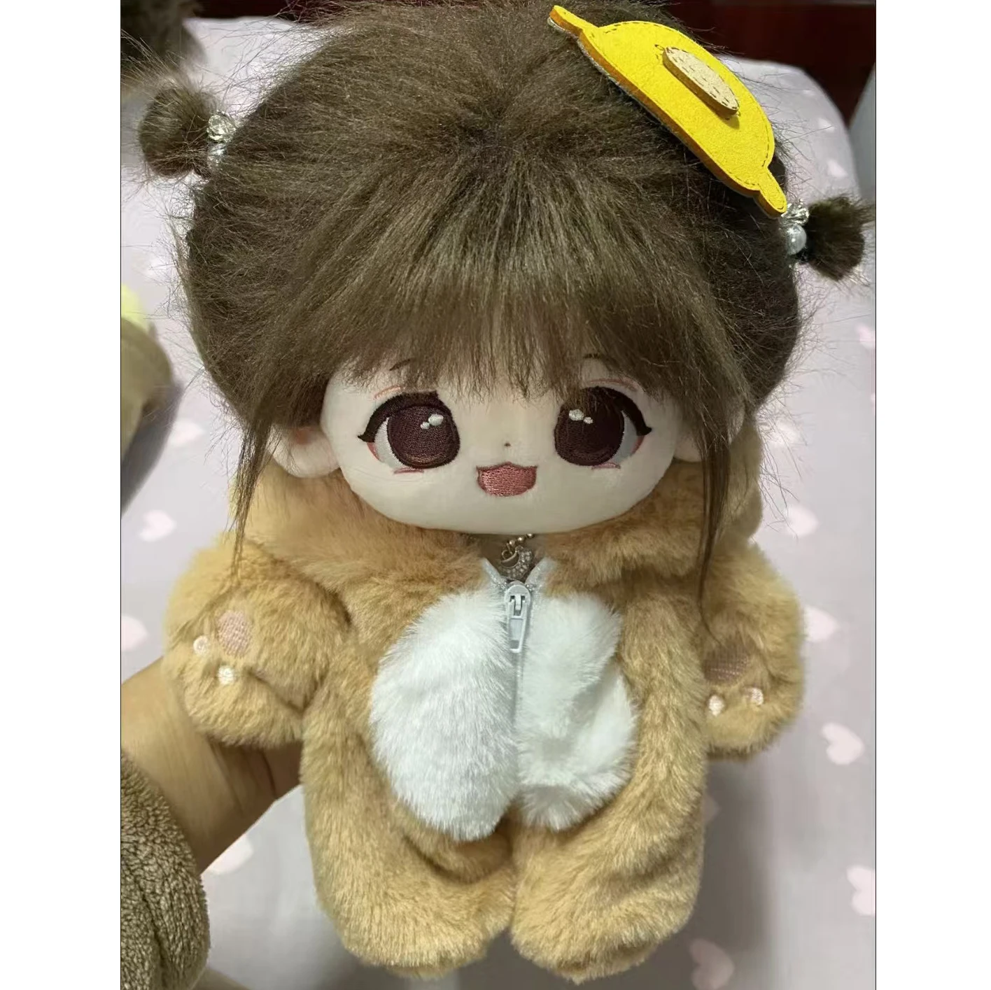 20 سنتيمتر ملابس دمى الدب الصغيرة لطيف أفخم نيسيي الشتاء الحيوان مقنعين بذلة الزي للدمى القطنية لا سمة فستان