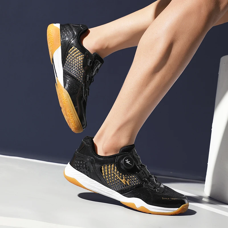 New Professional Table Tennis Shoes Breathable Badminton Shoes Quick-Lace Tennis Shoes Comfortable Training Shoes