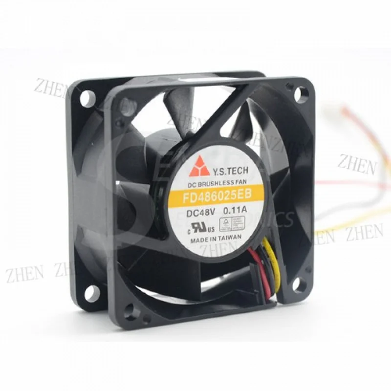 

Y Y FD486025EB Y.S.TECH 6025 60mm DC 48V 0.11A 4,300RPM 25.4CFM axial cooling fan
