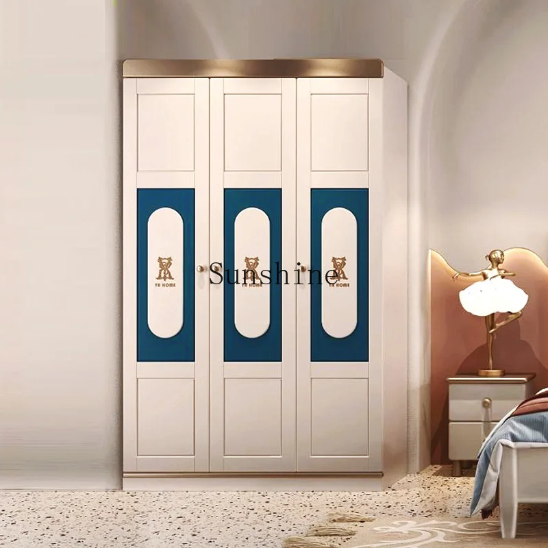 

Solid wood youth two-door bedroom modern simple children's wardrobe combination