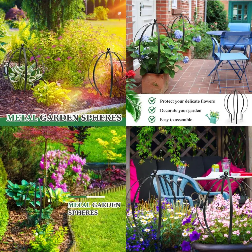 

Большая черная металлическая решетка, 27 x 23, для вьющихся растений, садовых сфер, использования в помещении и на открытом воздухе, опоры для горшечных растений