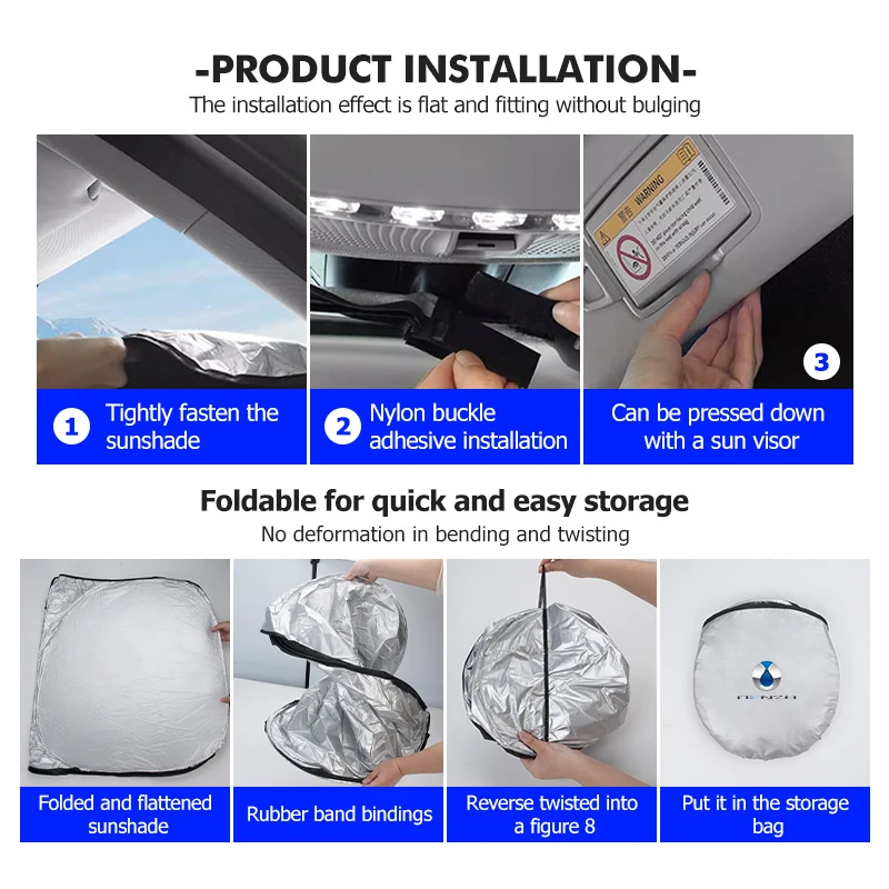 For Denza Car Front Sun Shade Windshield Sunshade Auto Interior Accessories X D9 MPV EV DM-i Z9 GT N7 X N8 2018-2022 2023 2024 - view 5