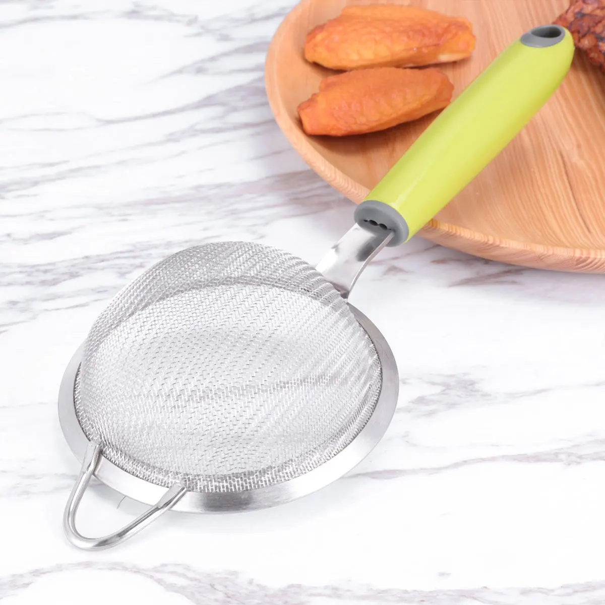 

Stainless Steel Colander 10Cm Fine Mesh Strainer For Kitchen Cooking Baking Tea Oil Flour Sieve Rust Resistant Lightweight