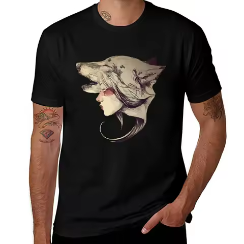 She Wolf T-Shirt t shirt man luxury funny t shirts cotton