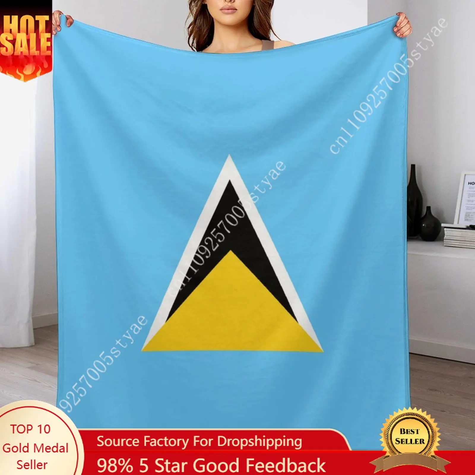 

Saint Lucia Flag Flannel Blankets Are Soft Comfortable and Warm Perfect for Winter Naps Homes Offices Travel Camping and More