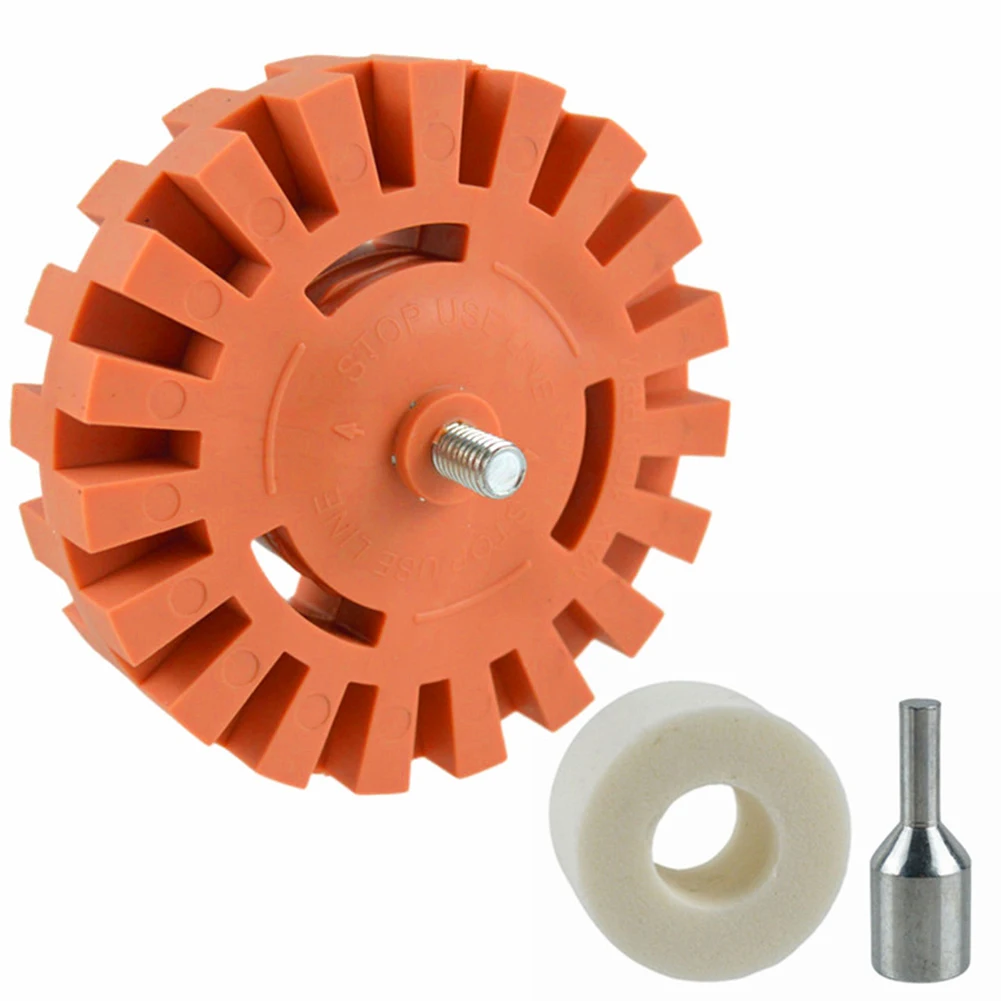 4inch Rubber Eraser Wheel with Drill Adapter Adhesive Remover Sticker Remover Remove Car Decals Vinyl & Stickers for Auto Body