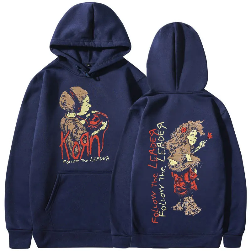 Korn Follow The Leader Walkman Hoodie Metal Gothic Rock Band Hooded Sweatshirts Men Clothing Fashion Vintage Oversized Pullovers