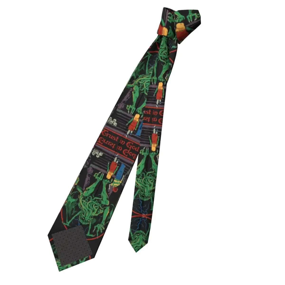 Trust In God Unisex Necktie 8 cm Wide Horror Halloween Retro Cthulhu Lovecraft Occult Neck Tie for Men Daily Wear Gravatas Gift