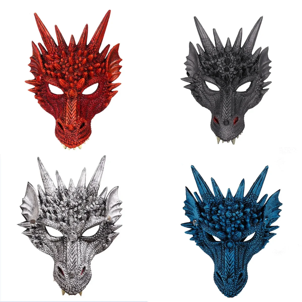 1pc Christmas Dragon Mask Christmas Carnival 3D Horror Dragon Mask Cosplay Stage Performance Mask Products Dance Party Props