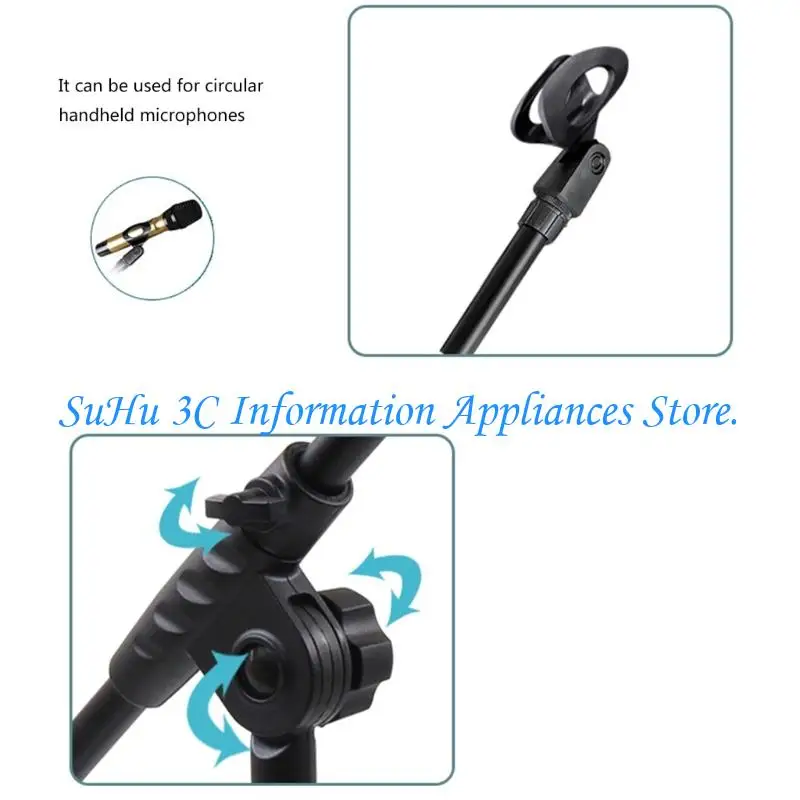  Multipurpose Adjustable Floor Microphone Stand For Live Show Easy Storage Design