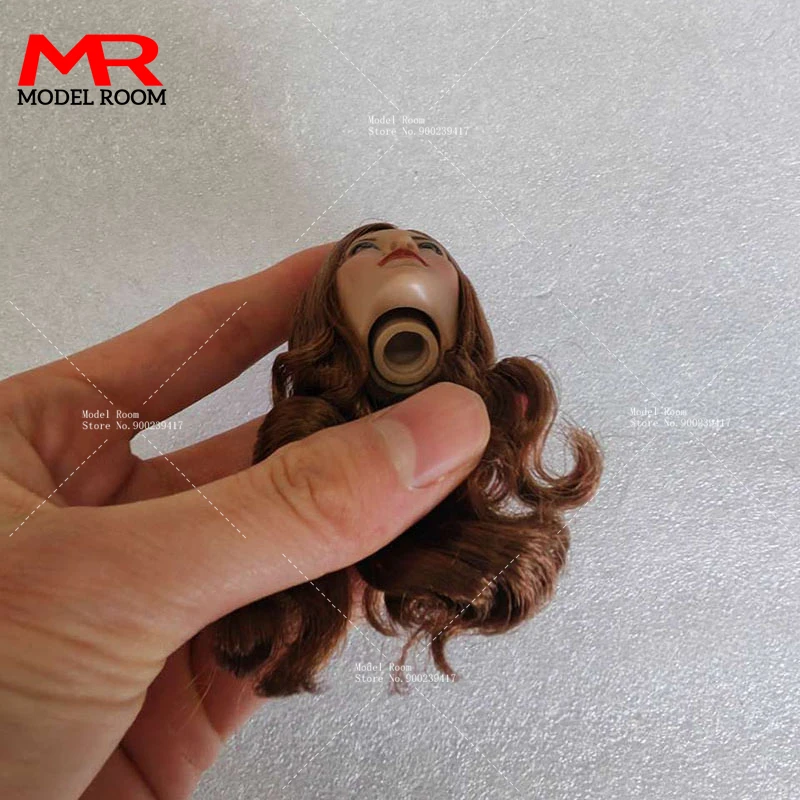 1/6 Scale Asian Beauty Head Sculpt Brown Long Hair Head Carving Model Fit 12\'\' Soldier Suntan Action Figure Body Dolls
