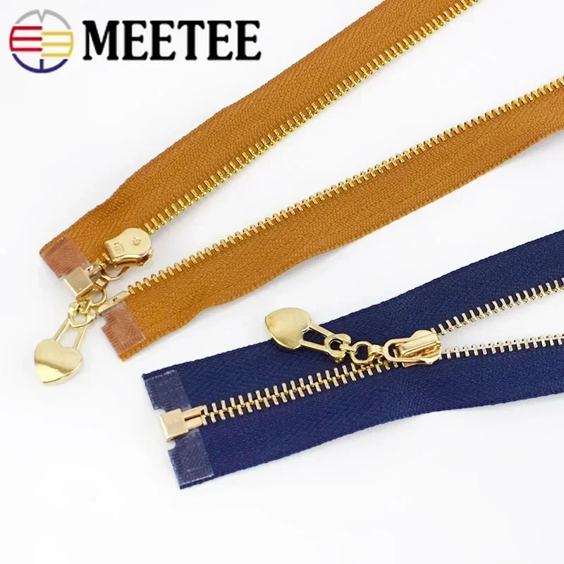 2Pcs Decorative Metal Zipper 3# Zip Closure for Bag Purse Wallet Zip Jacket Skirt Zipper Repair Kit Replacement DIY Accessories