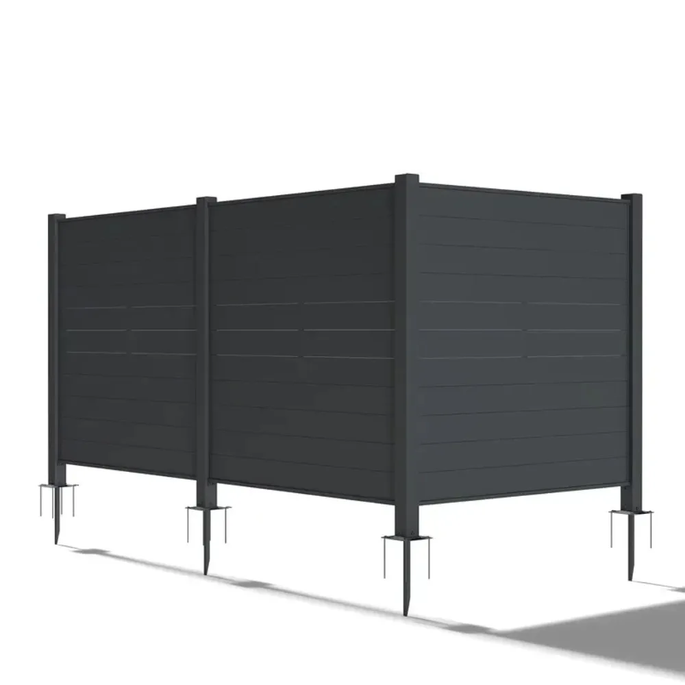3 Panels Metal Decorative Fences for Garden Backyard Patio Outdoor Privacy Screens Trash Can Enclosure Air Outdoor Furniture