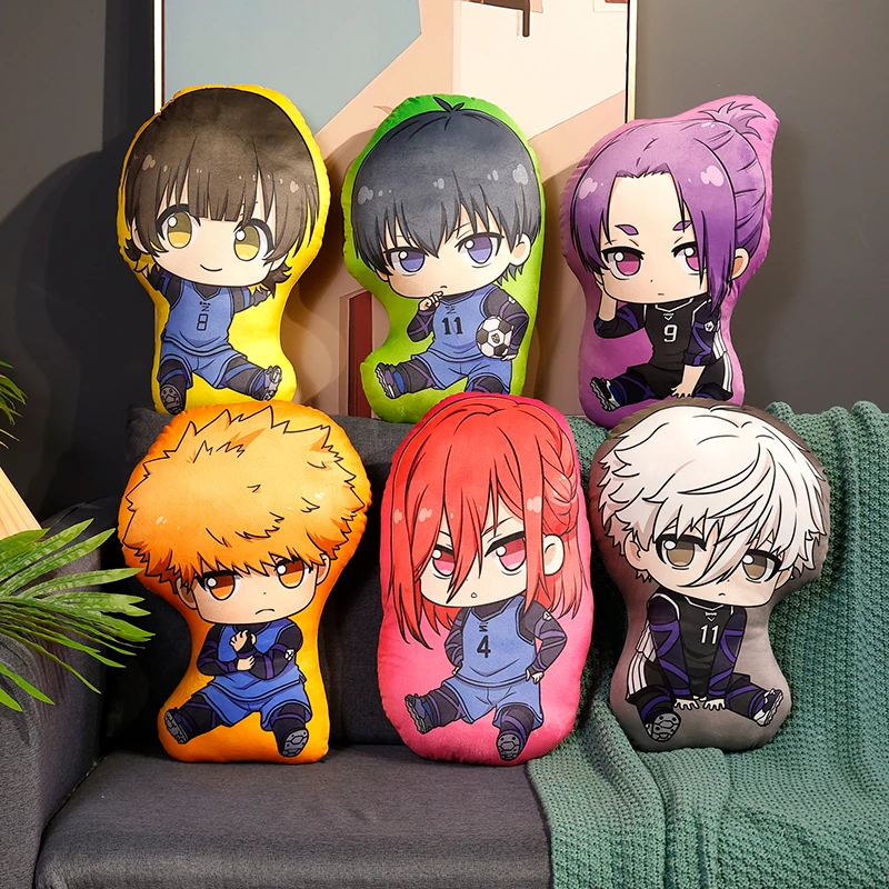 

BLUE Lock Аниме Плюшевая игрушка Подушка Isagi Yoichi Nagi Rin Chigiri Reo Фигурка BLUE Lock Плюшевые куклы Сидящая Q-Версия 1st Round
