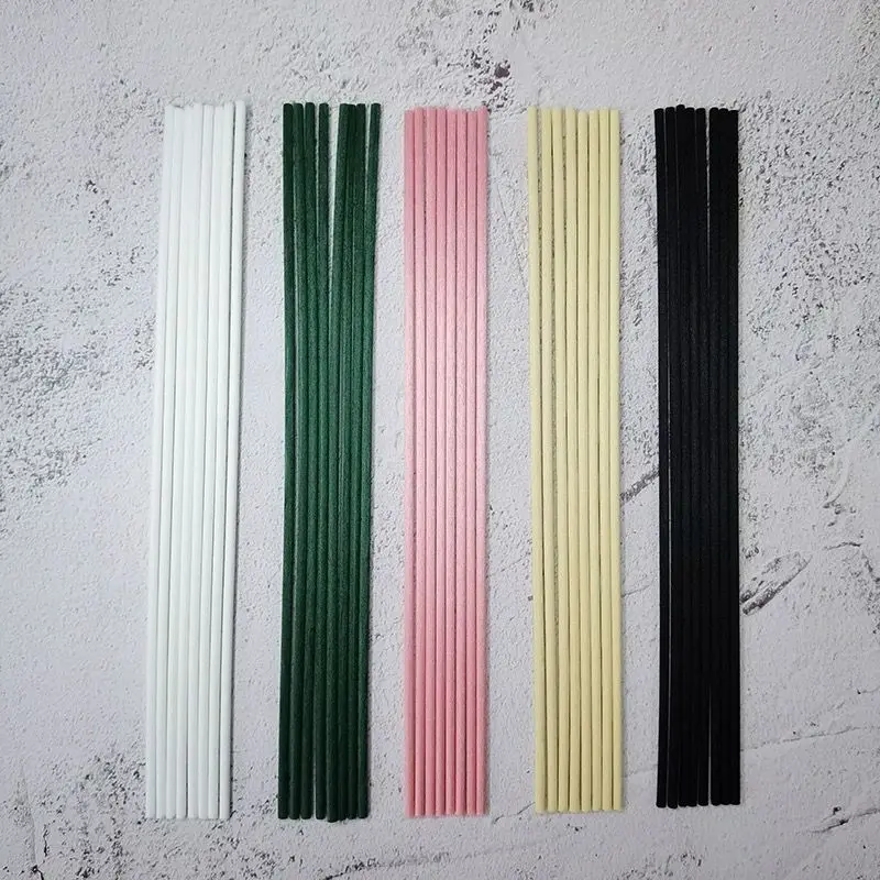 50 шт. 22 см x 3 мм цветные волокна ротанговые палочки эфирное масло тростниковый диффузор палочки для освежителя воздуха домашний аромат