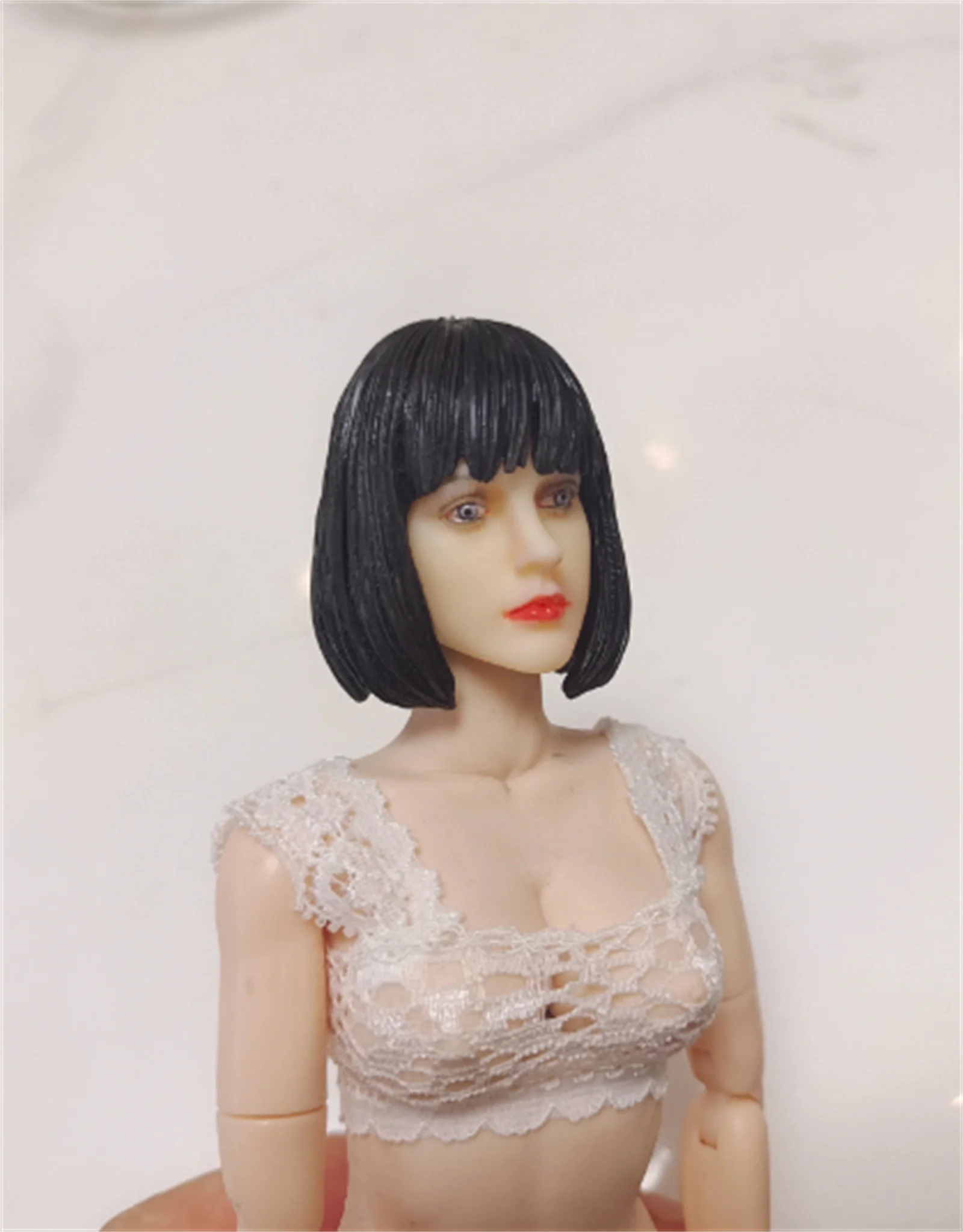 

1:6 Scale Head Sculpt Short Hair Beauty Beauty Female Head Sculpt F 12" PH TBHair Model Fit 12'' Female Soldier Figure