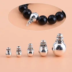 925 sterling silver Buddha beads round bead three-hole stupa set of handmade DIY material bracelet jewelry accessories