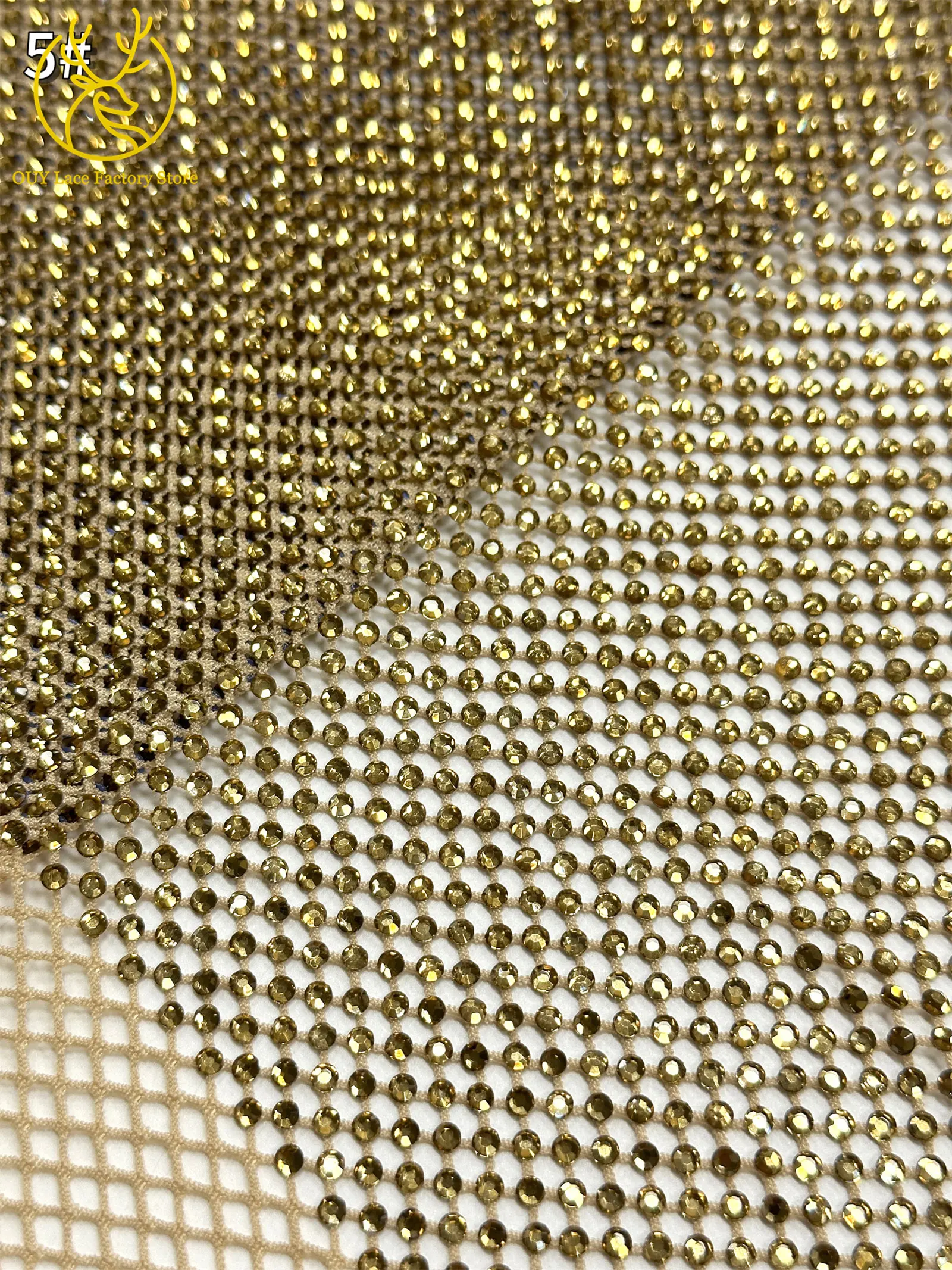 Hochwertiger Dubai-Steindiamant-Netzspitzenstoff Luxuriöser Afrikanischer Spitzenstoff Nigerianisches Nähmaterial für Damen-Abendkleider 2,5 Yards – Detail 14